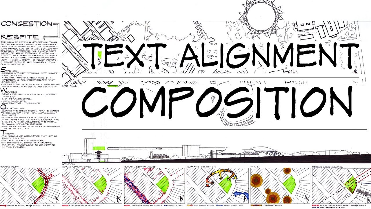 Composition 2 : how to include text in drawings - Architecture Daily Sketches