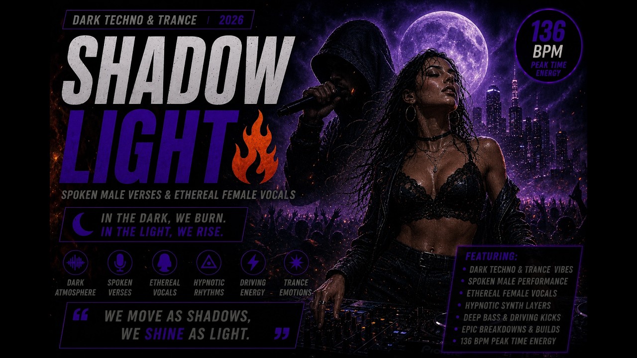 Shadowlight 🔥 | Dark Techno & Trance with Spoken Male Verses and Female Vocals
