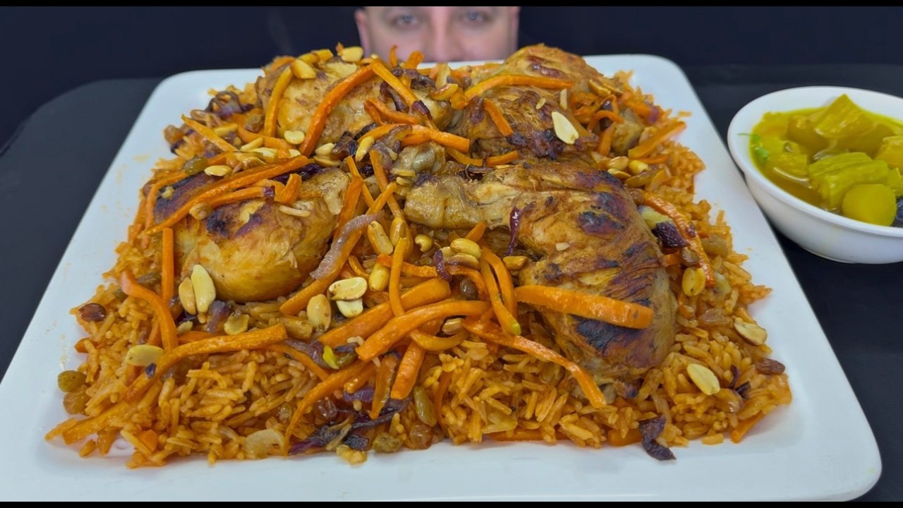 دجاج مع رز البخاري اكلة ملكية مع طرشي موصلي