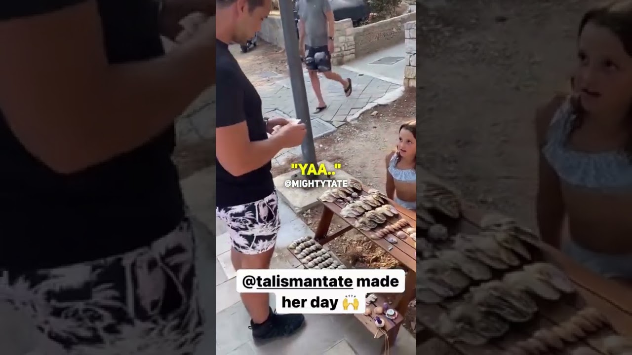 Tristan Tate tips little Girl on the Street