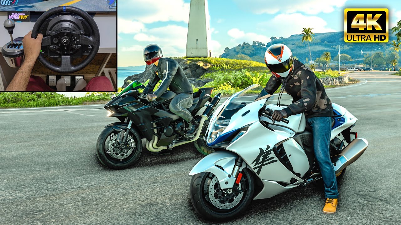 Suzuki Hayabusa & Kawasaki Ninja H2R | The Crew Motorfest | Thrustmaster T300RS gameplay
