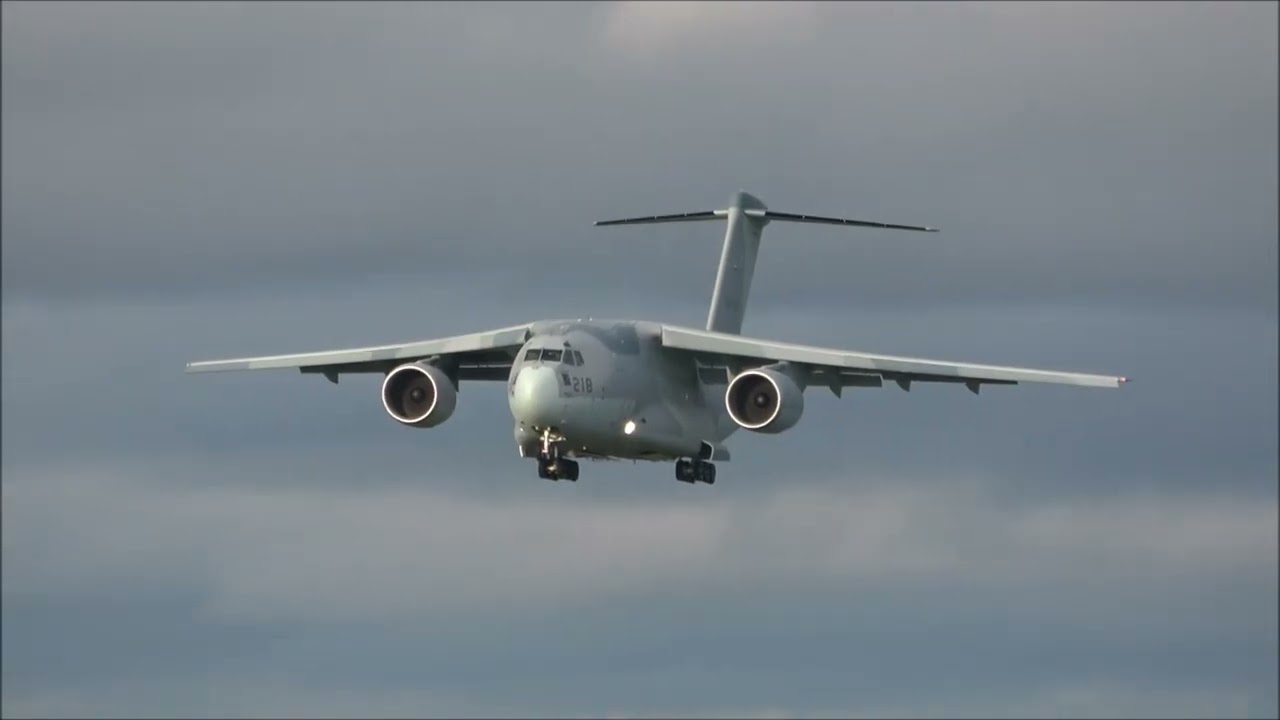 Japanese Air Force Kawasaki C-2 58-1218 arriving at RAF Coningsby.