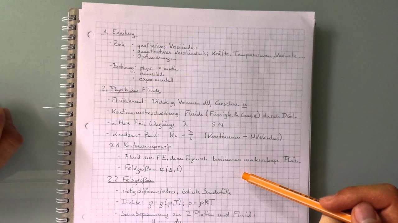 Fluidmechanik I Zusammenfassung Teil 1/7