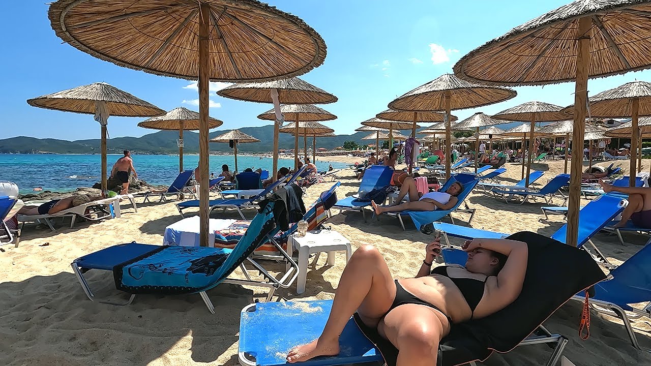 🇬🇷 Funny 🔥 Day at Halkidiki Sithonia Beach 🏖 Sarti beach walk