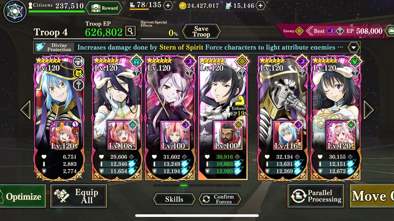 ALL LVL 120 OVERLORD TEAM LACKS POWER?!?! Inferno 3 Beatdown Battle (Slime: Isekai Memories)