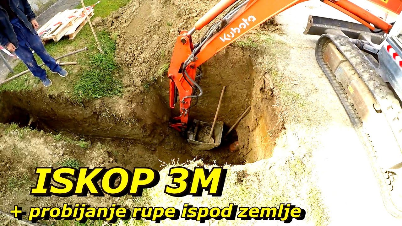 PROJECT EXCAVATOR 25 / Iskop priključka za kanalizaciju 3m dubina / bušenje rupe ispod zemlje.