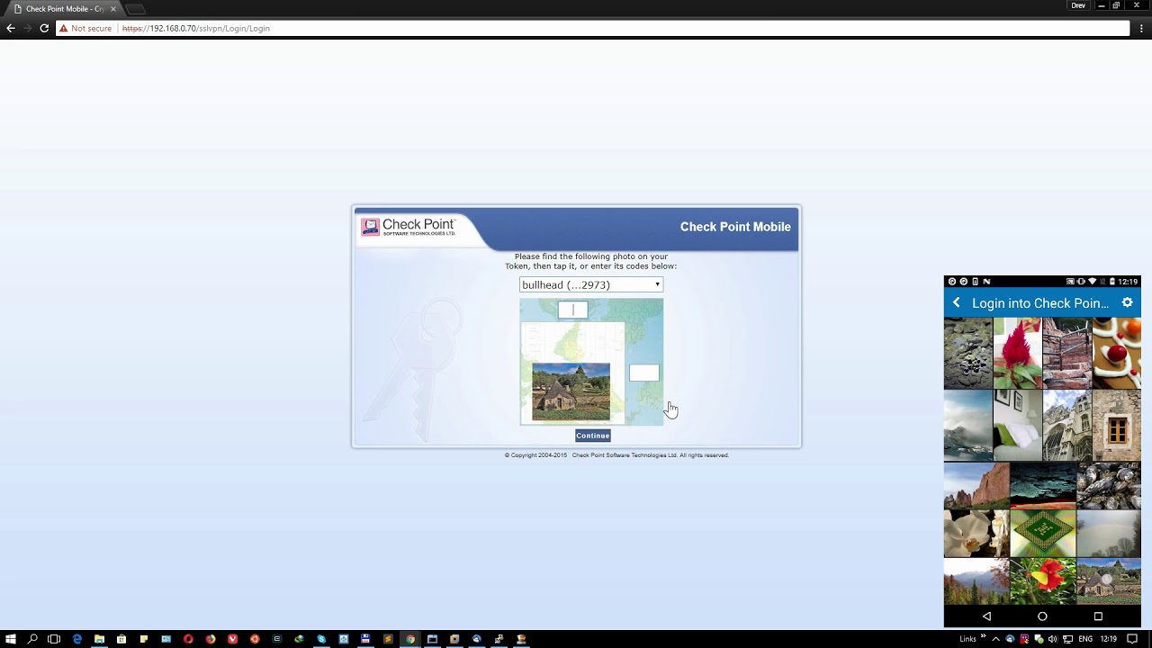 Check Point Mobile Access Software Blade demonstration of CryptoPhoto anti-phishing, and anti-MitM