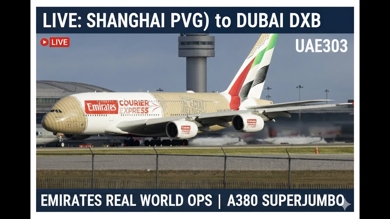 Shanghai to Dubai | Emirates Real World Ops | A380 Superjumbo | (UAE303) #msfs2024