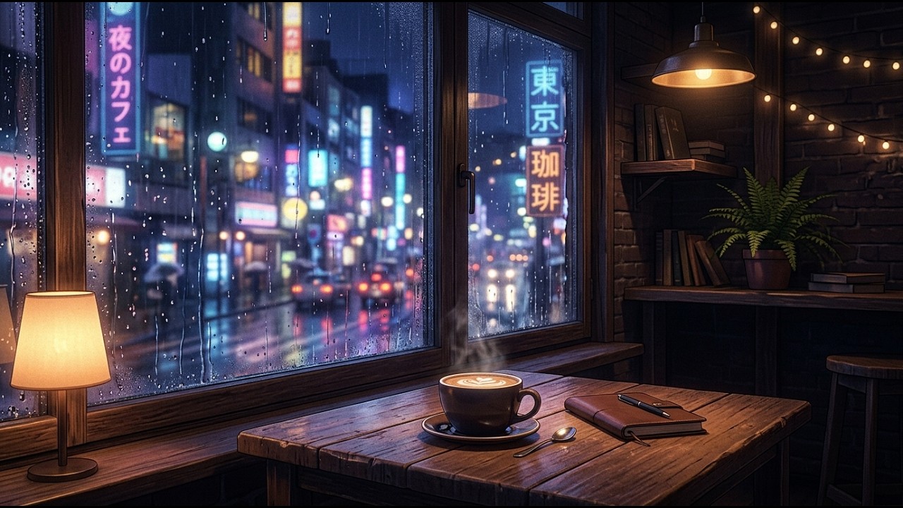 Rainy Tokyo Cafe Ambience & Deep Tech - ADHD Hyperfocus Music for Deep Work