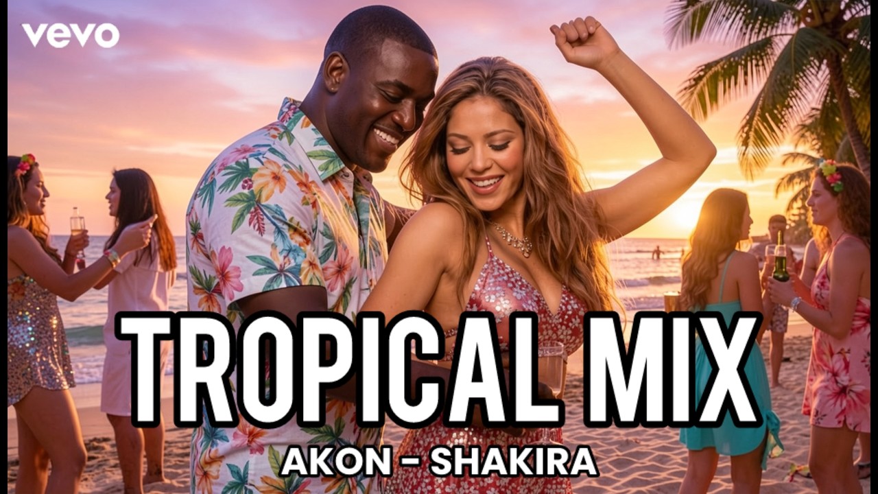 Akon Ft Shakira - Midnight Tropical | Tropical Music Mix 2026  (AI Music Video) 🌴🔥