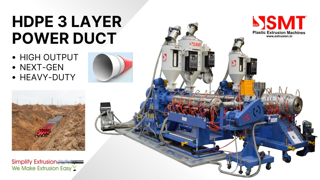 HDPE 3 Layer Power Duct Extrusion System | Energy Efficient Co-Extrusion Line – Sai Machine Tools