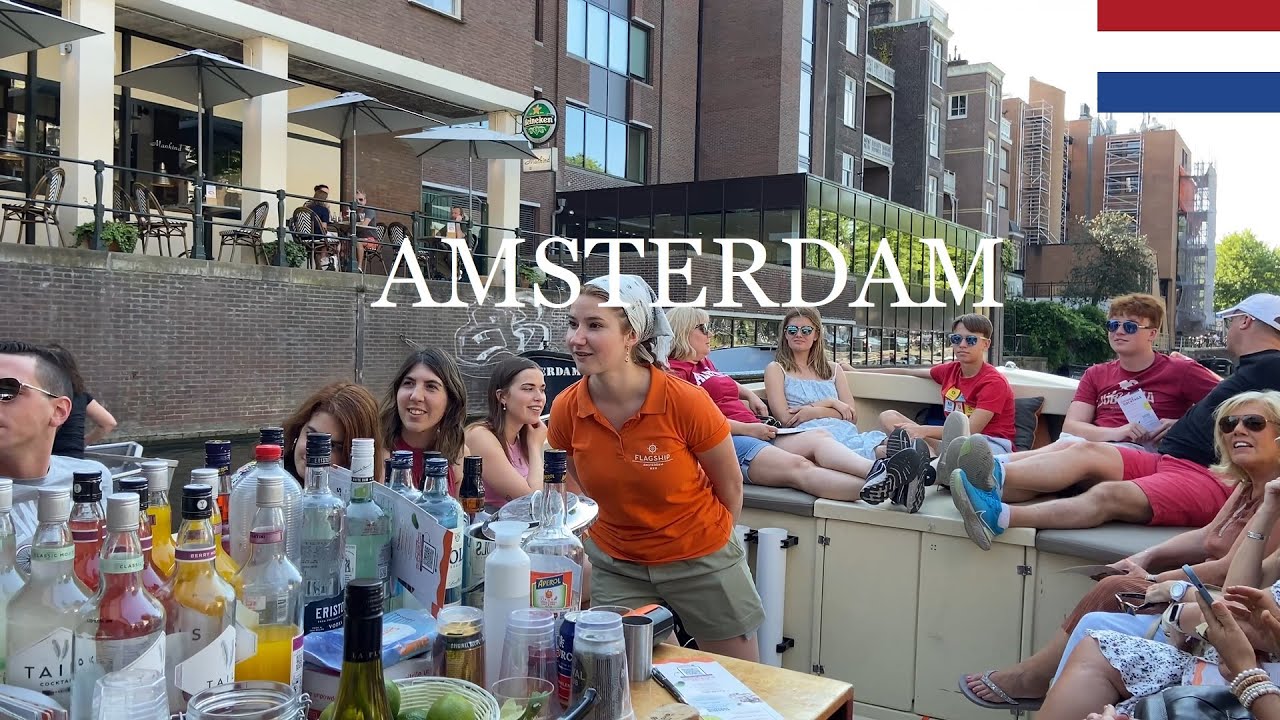 4K Walking in Amsterdam l Canal Cruise l Virtual Experience Of Boat Tour l History of the City l P3