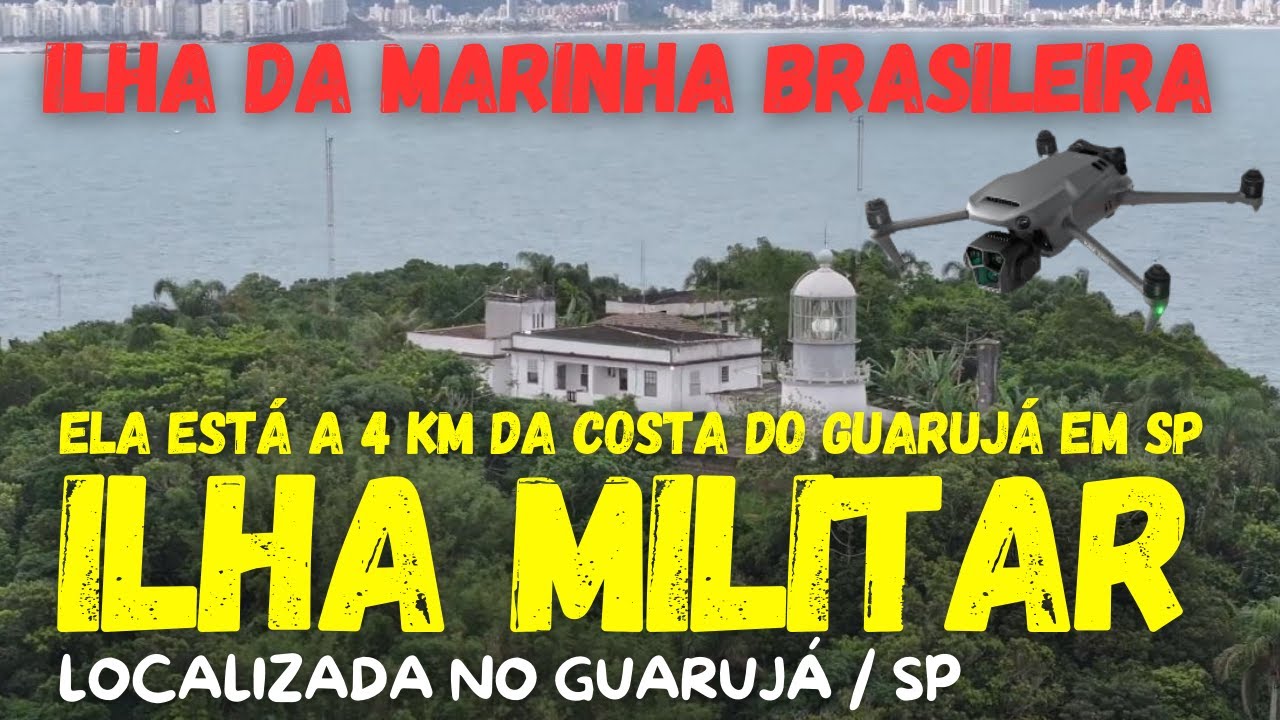 VOEI O DRONE ATÉ A ILHA FAROL DA MOELA NO GUARUJÁ / SP