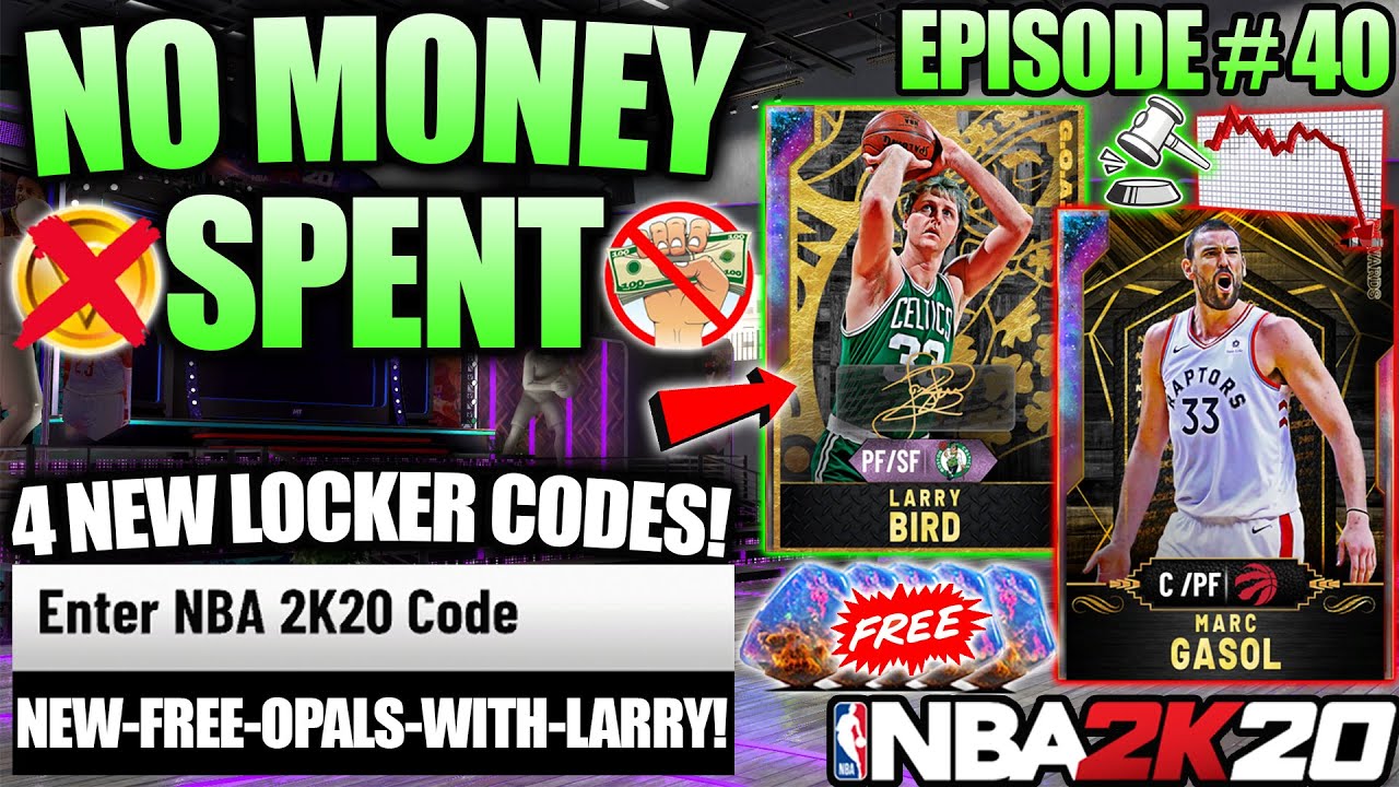 NBA 2K20 NO MONEY SPENT #40 - WE GOT SO MANY FREE GALAXY OPALS AND 4 NEW LOCKER CODES IN MYTEAM