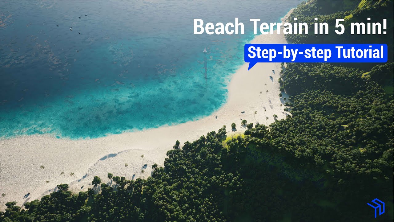 Stunning Beach Terrain in 5 Minutes! 🌴 |  D5 Render Tutorial for Beginners