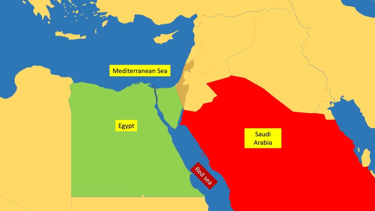 location of Suez canal in World map.