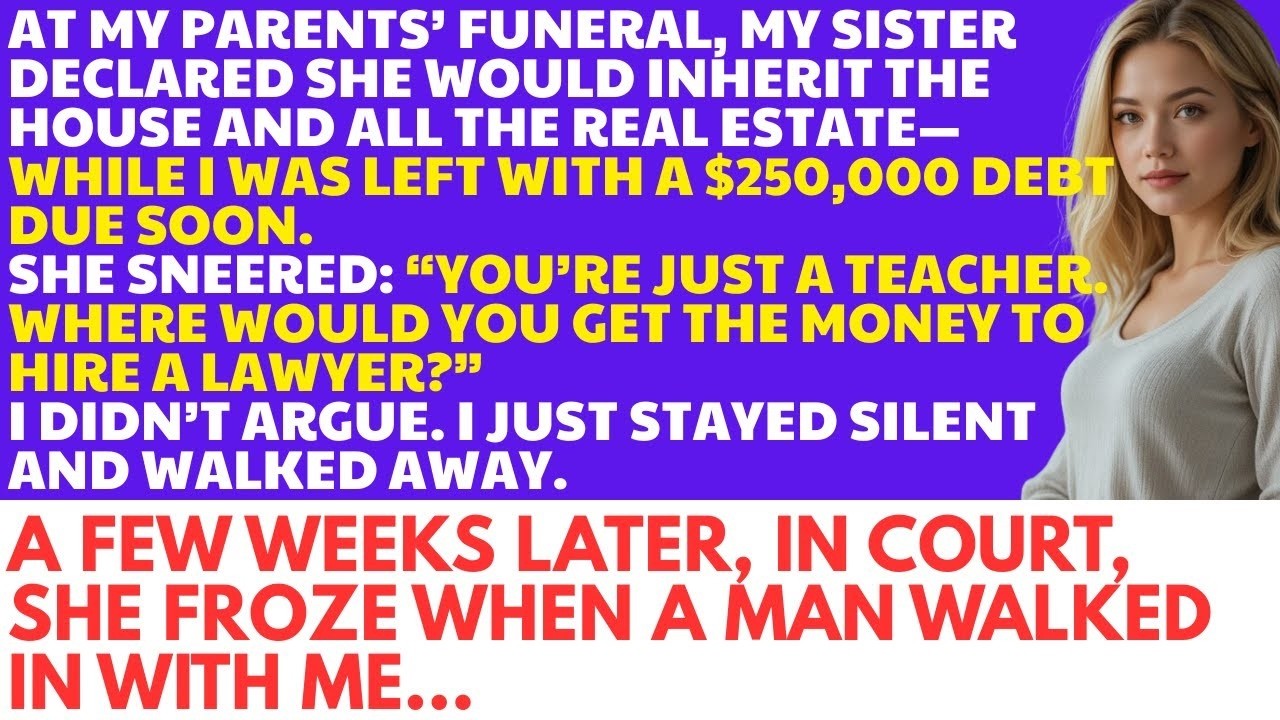 At My Parents’ Funeral, My Sister Claimed the House—But She Didn’t Know I Owned Her $250,000 Debt