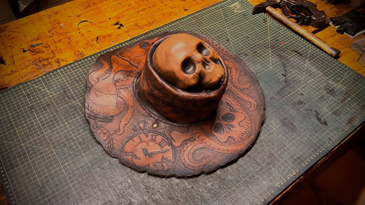 HOW MAKE CRAZY SKULL LEATHER HAT