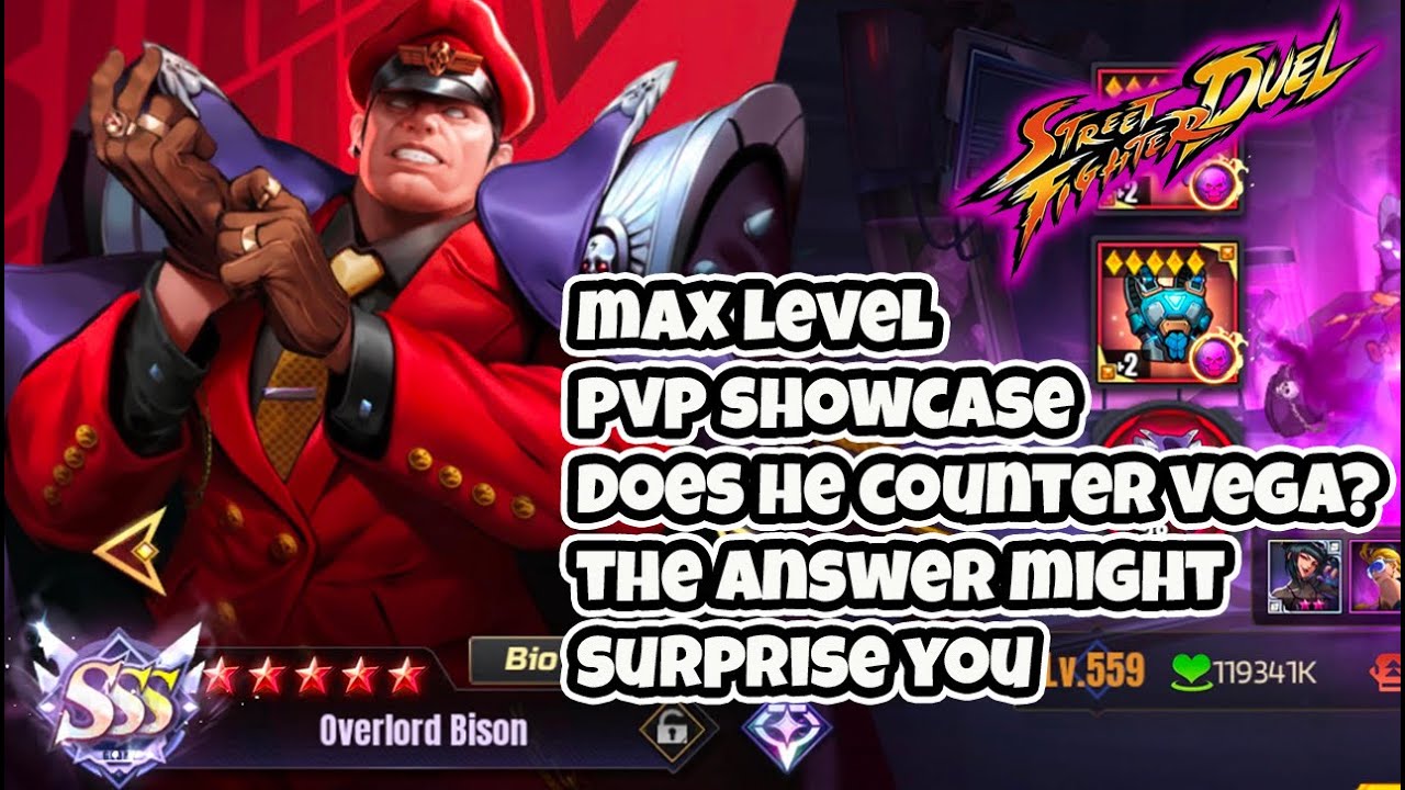МАКСИМАЛЬНЫЙ УРОВЕНЬ SSS5 OVERLORD BISON PVP SHOWCASE Насколько хорош этот юнит Street Fighter Duel