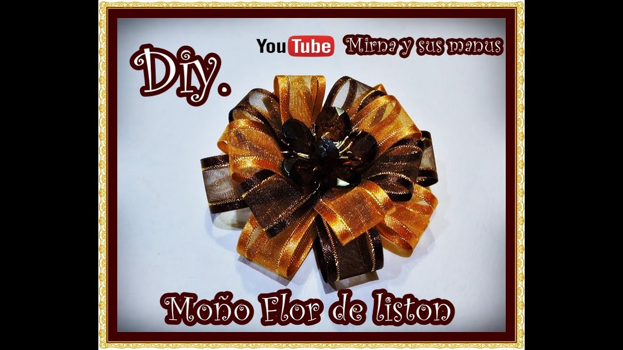 Diy. Mo&ntilde;o Flor de Liston Mirna y sus manus. Diy.Easy ribbon flowers