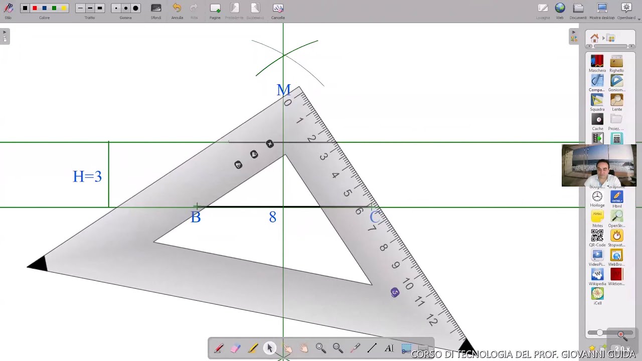 COSTRUZIONE TRAPEZIO ISOSCELE DATE LE BASI E L'ALTEZZA.