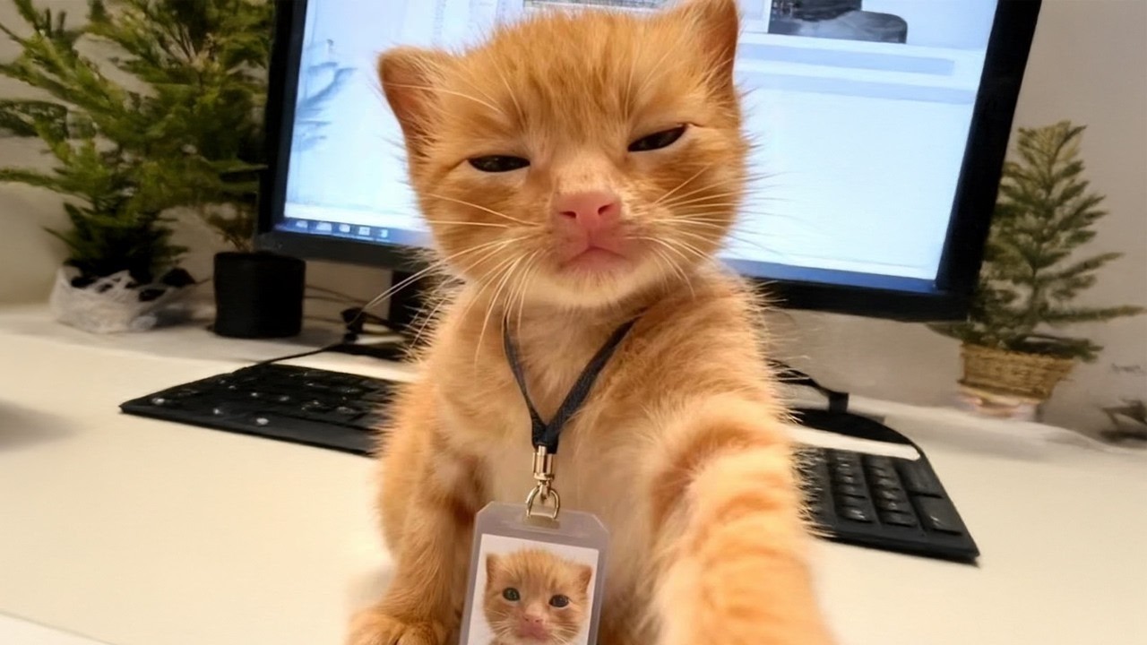 This Cat Just Started His First Office Job!