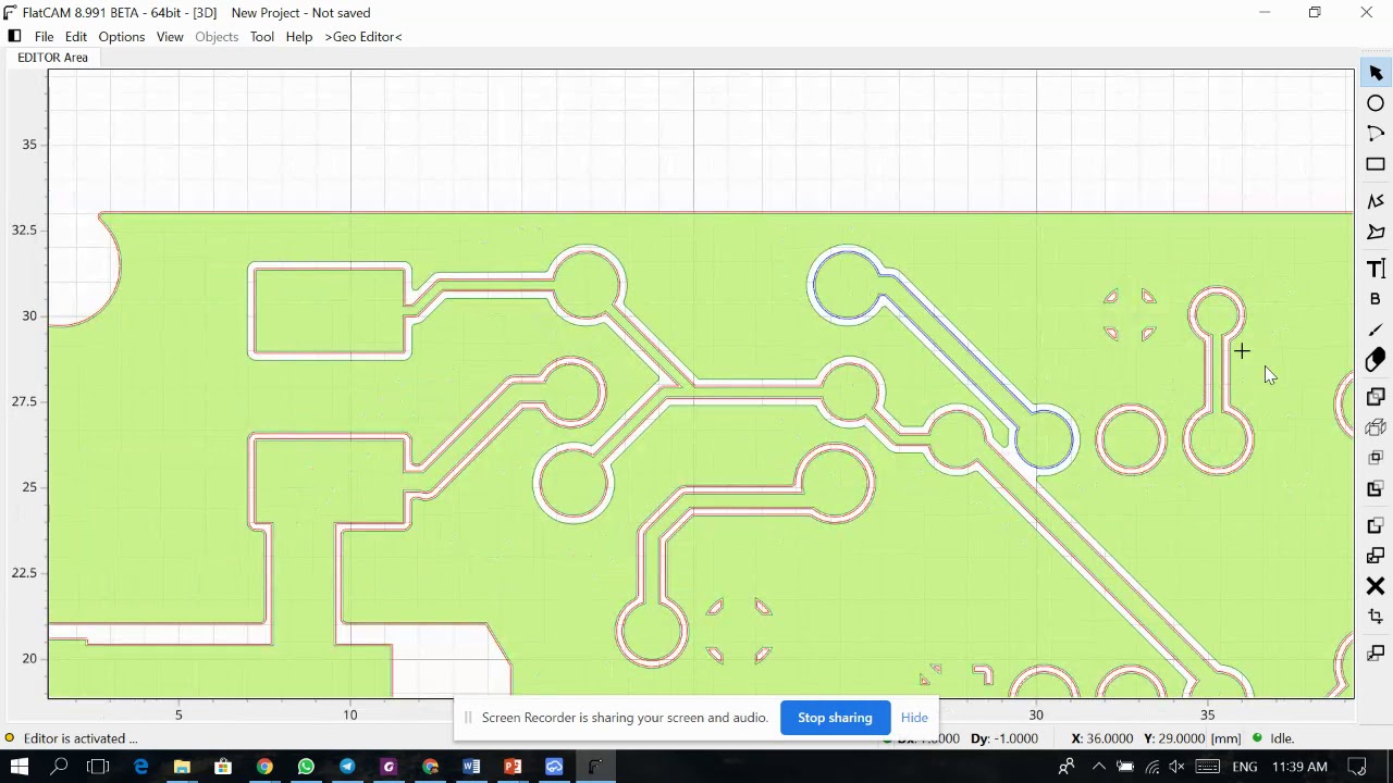 Laser Cutter PCB circuit Using EasyEDA, FlatCAM, and LaserGRBL to generate cnc GCode