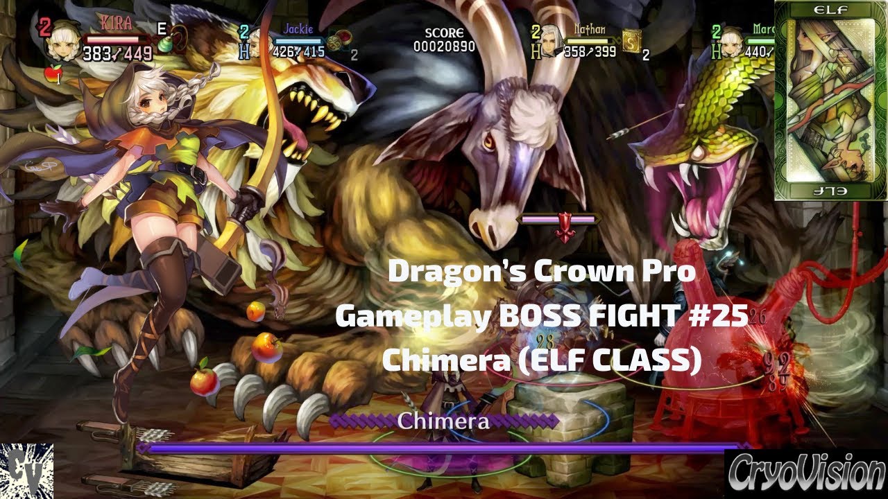 Dragon&rsquo;s Crown Pro Gameplay BOSS FIGHT #25 Chimera (ELF CLASS)