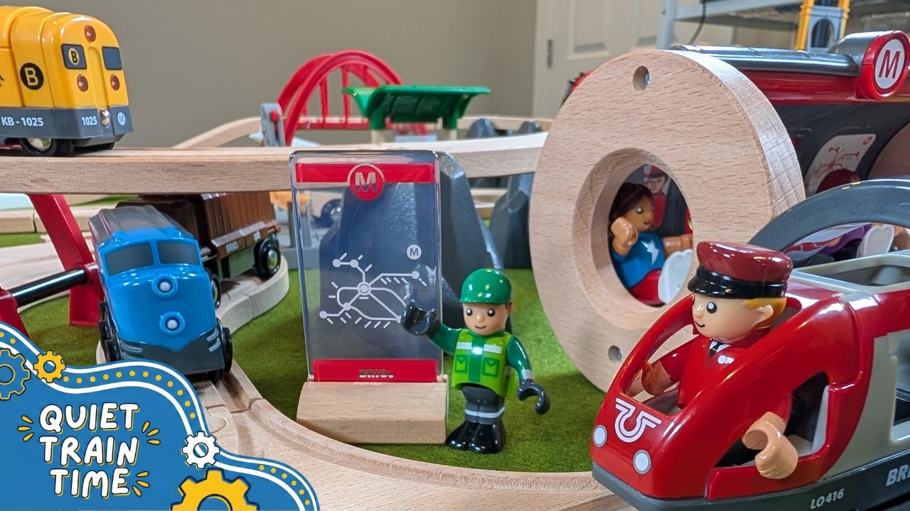 BRIO Deluxe Railway Set 🌲 Huge Wooden Train Track Build + 3D Printed Bridge (No Talking)