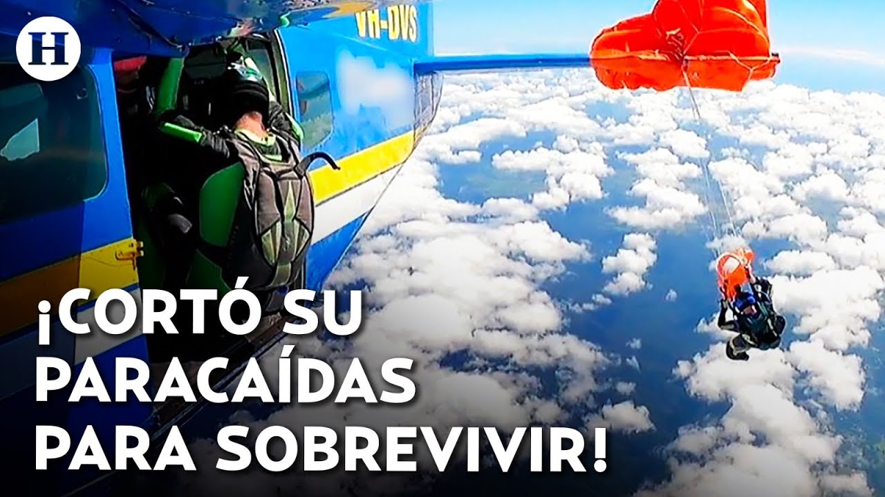 &iexcl;Impactantes im&aacute;genes! Paracaidista queda colgado a miles de metros de altura en el ala de un avi&oacute;n