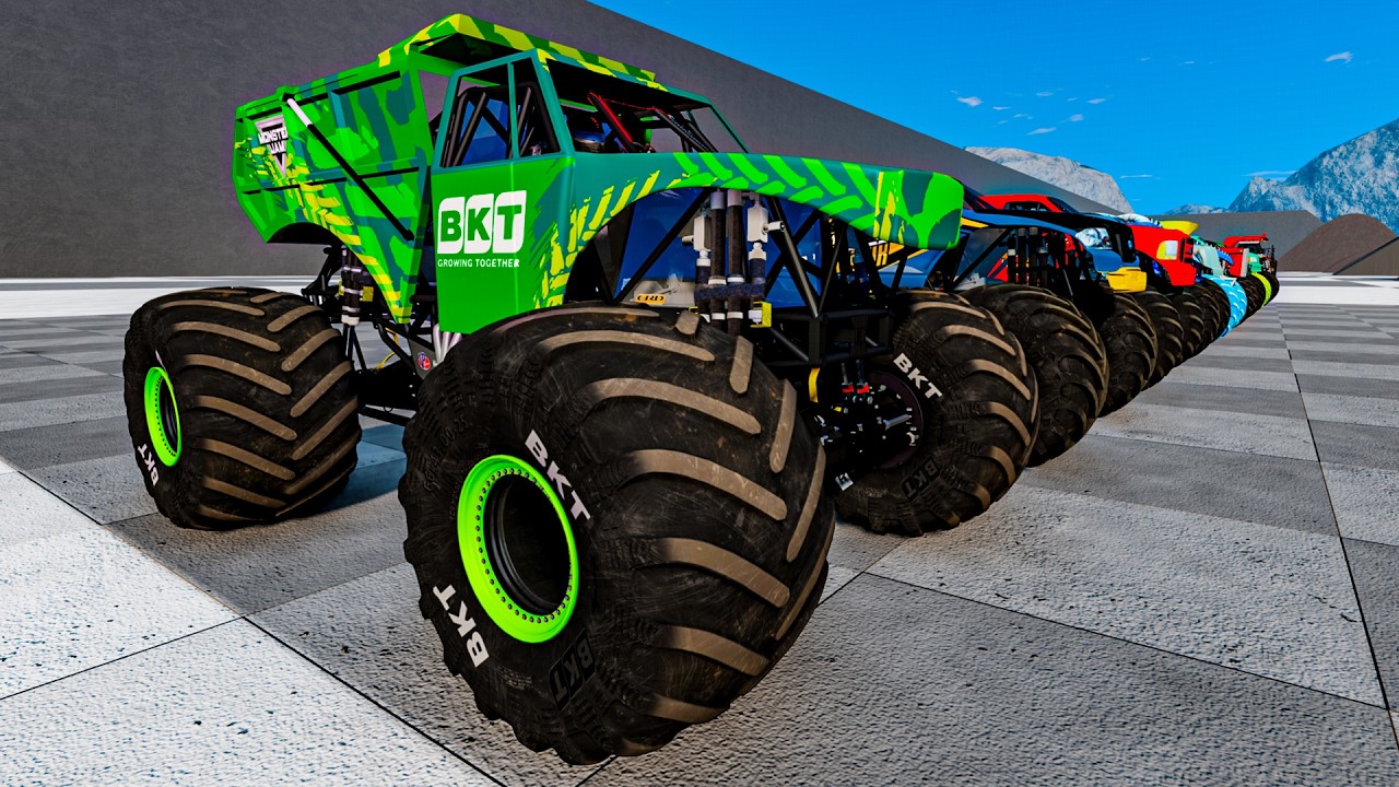 Epic High Speed monster trucks jumps stunt & crashes #19 | BeamNG Drive