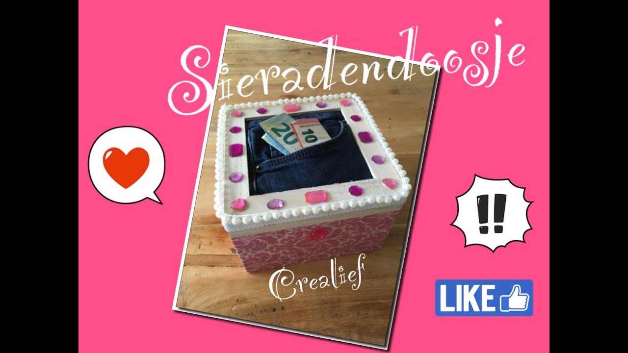 Creatief geld geven, sieradendoosje kadodoosje maken DIY