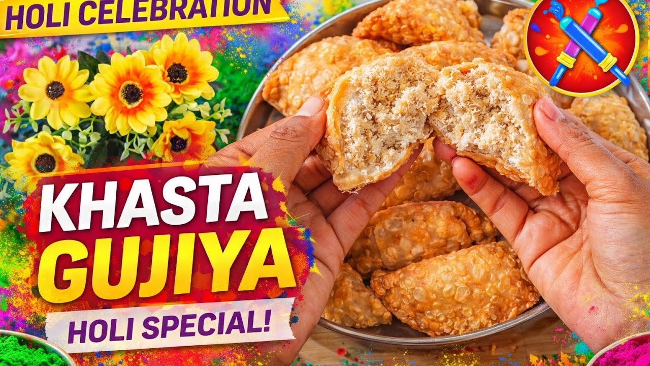Khasta Gujiya Recipe | Holi Special Mawa Gujiya | बिल्कुल खस्ता गुजिया बनाने का आसान तरीका | 