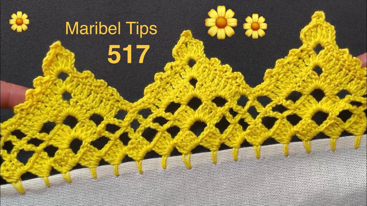 HERMOSO TEJIDO A CROCHET,🎀 PICOS PARA ORILLAS DE SERVILLETAS # 517 @MARIBEL TIPS