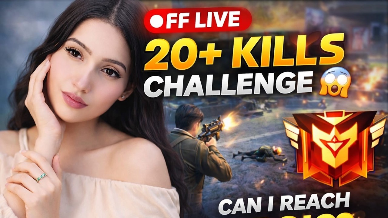 🔴 FF LIVE | 20+ KILLS CHALLENGE 😱 | CAN I REACH HEROIC?#freefire#girlgamer #freefirelive #shortsfeed