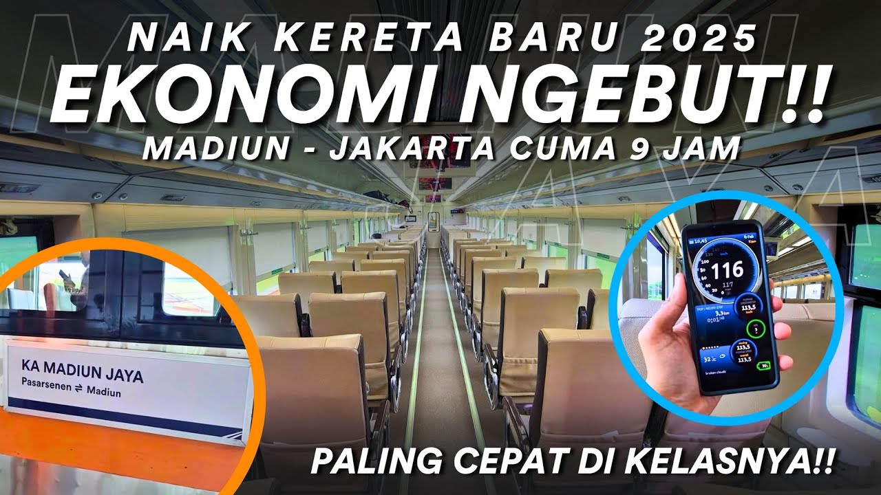 KERETA EKONOMI TERCEPAT MADIUN JAKARTA‼️ Naik Kereta Terbaru 2025 KA MADIUN JAYA