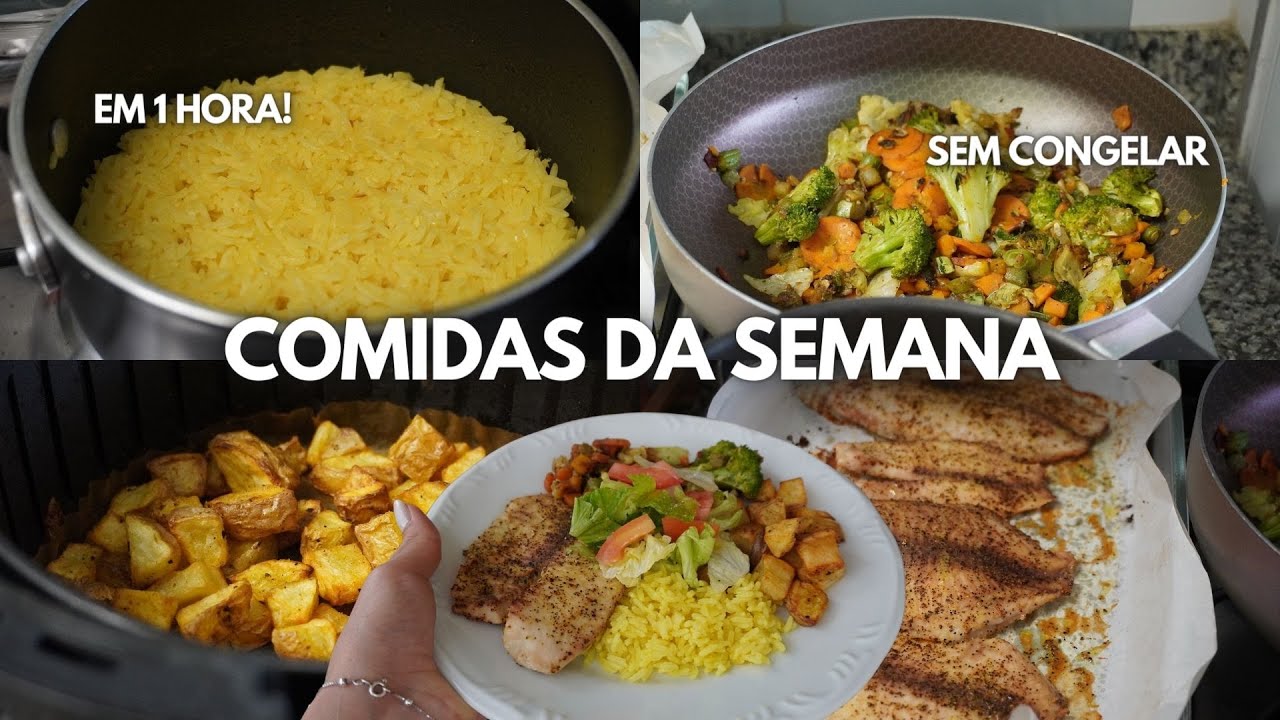 PREPARANDO COMIDAS PARA A SEMANA EM UMA HORA | receitas fáceis, práticas e dicas de armazenamento