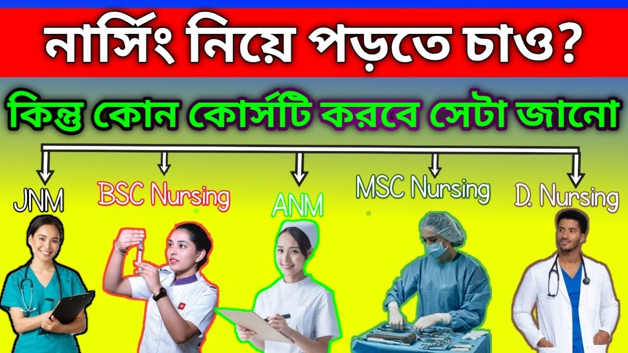 উচ্চমাধ্যমিকের পর নার্সিং পড়ার যোগ্যতা | ANM vs GNM vs BSC vs MSC nursing course 100% details