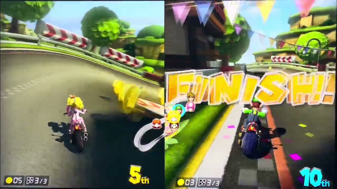 Luigi vs Peach ~ 2 player Grand Prix Mario Kart 8 Deluxe | Kids Play Switch
