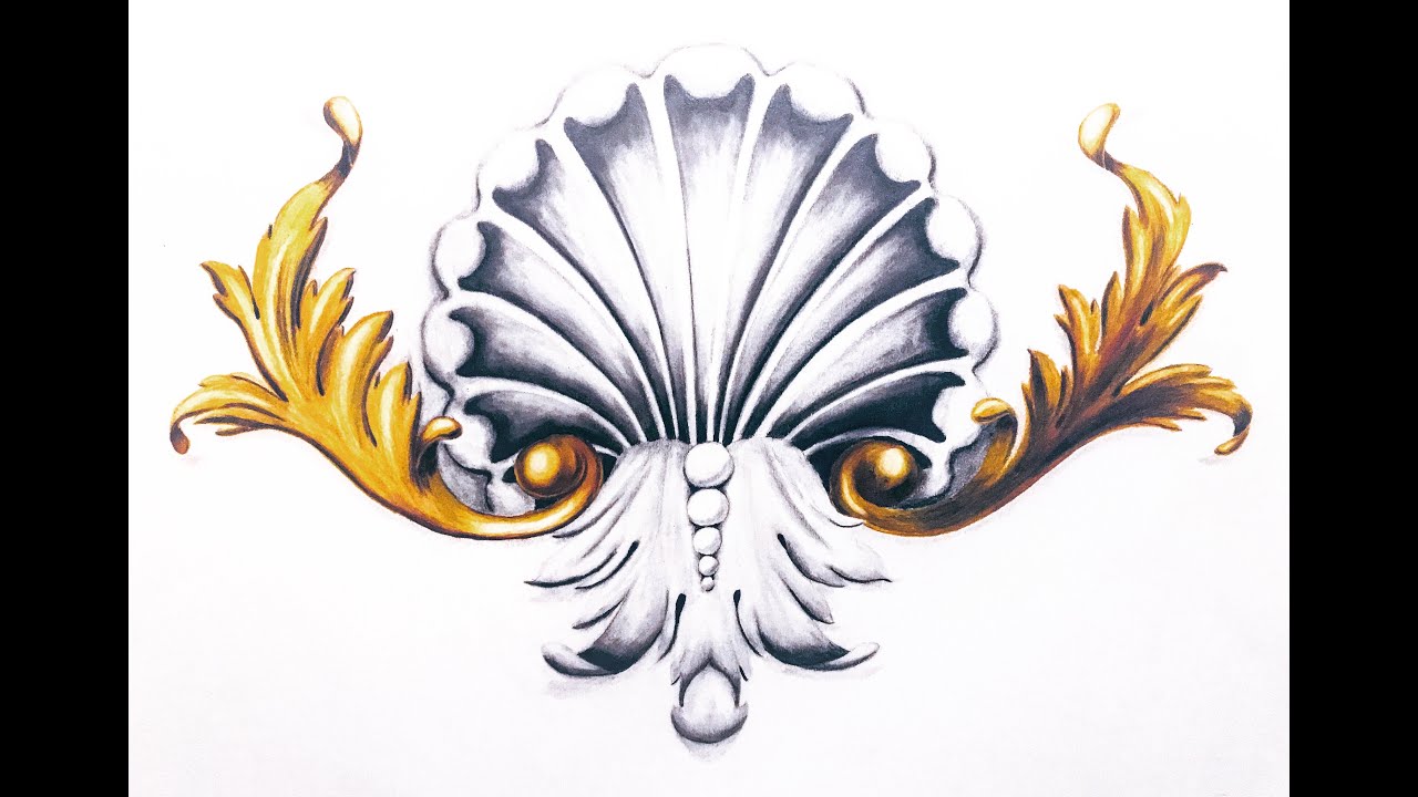 Time Lapse | Drawing | Baroque Scallop Ornament