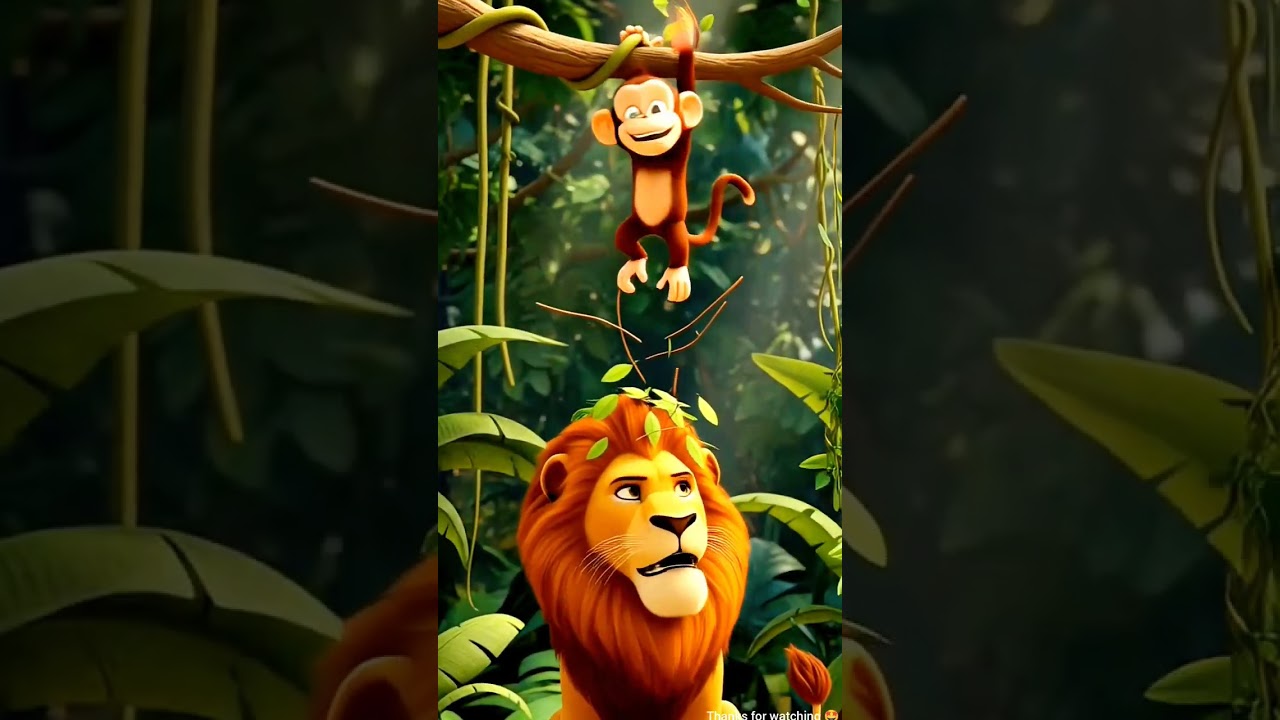 Lion vs Monkey Adventure in jungle