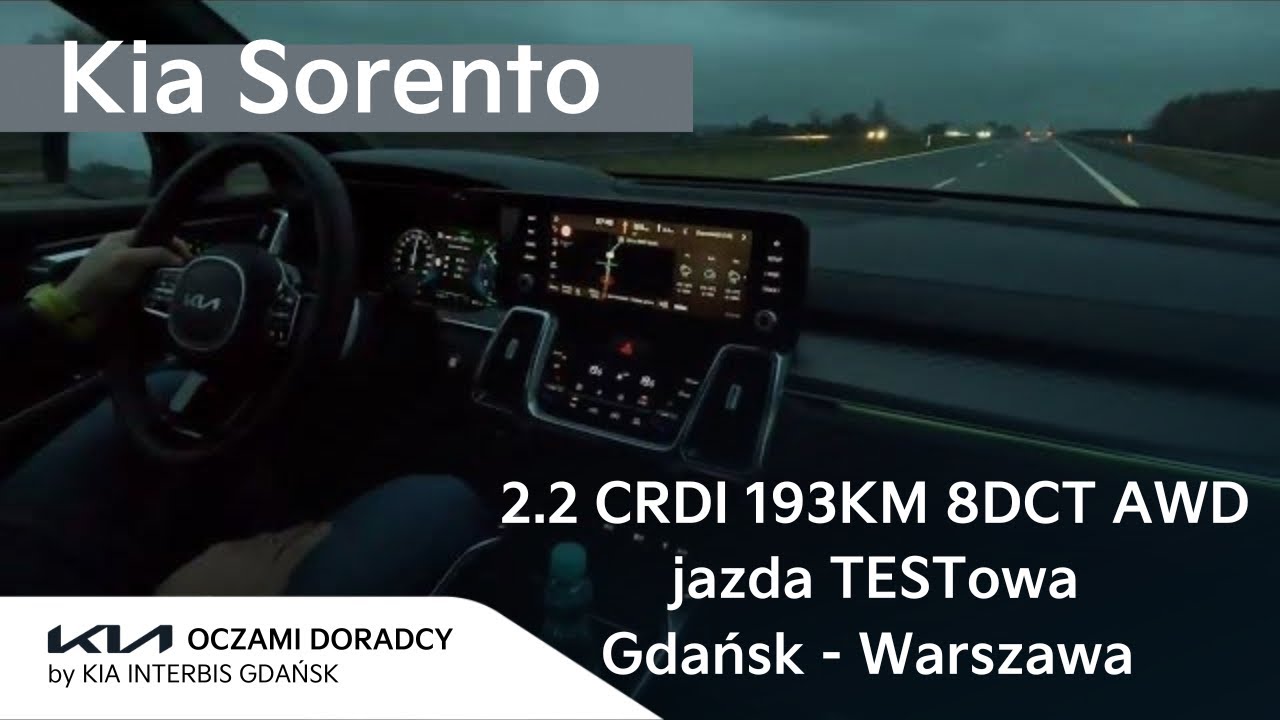 Nowa Kia Sorento DIESEL [2.2 CRDI 193KM 8DCT AWD] jazda TESTowa w TRASIE Gdańsk - Warszawa | 4K