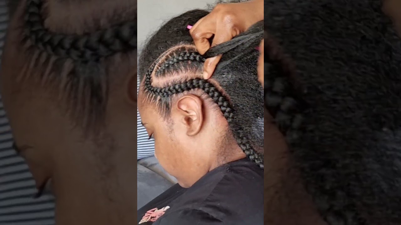 Trending Cornrow braids hairstyle on thick 4c natural hair #braids #hairstyles