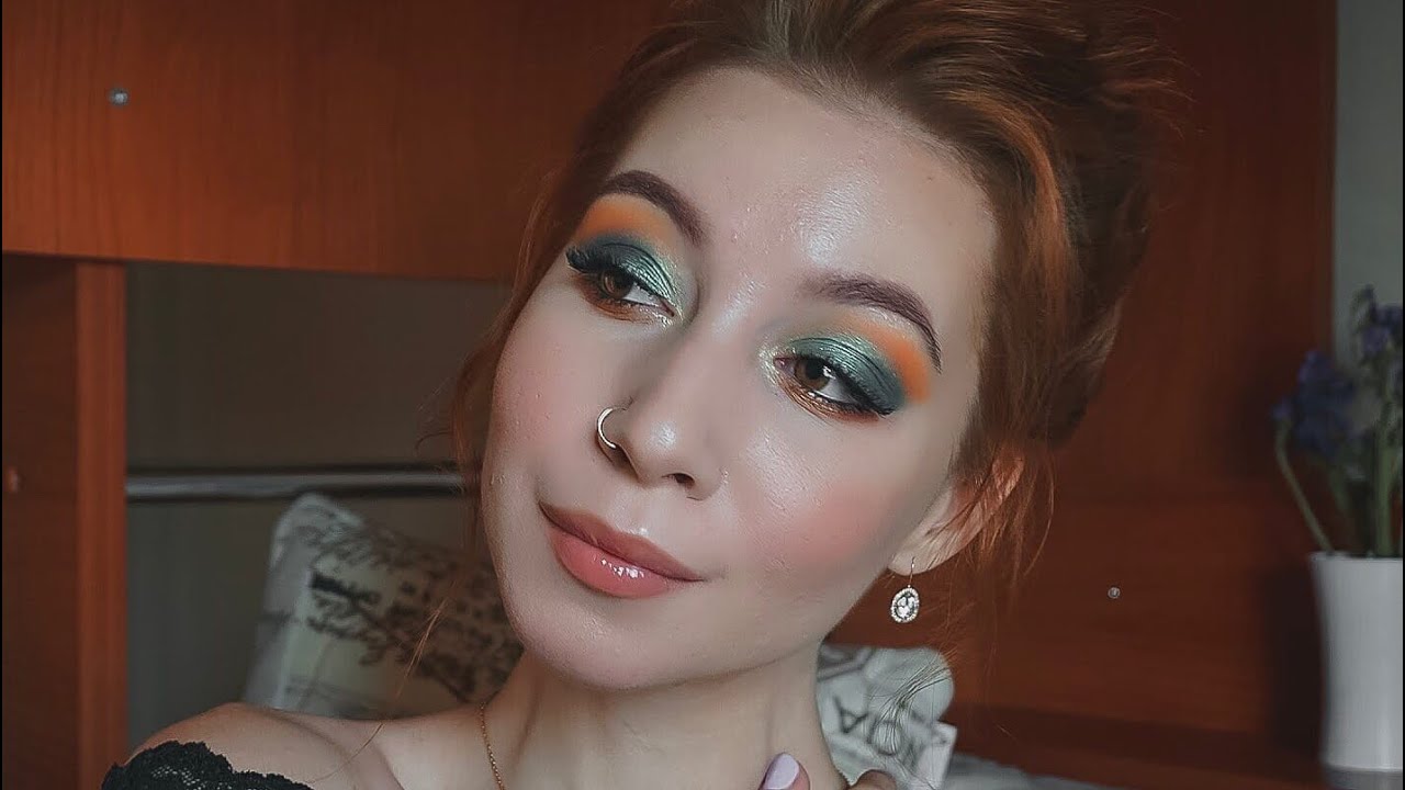 🌿GREEN MAKEUP | Макияж в зелёных тонах🌿 с палеткой Revolution Makeup Roxi  Ride or Die