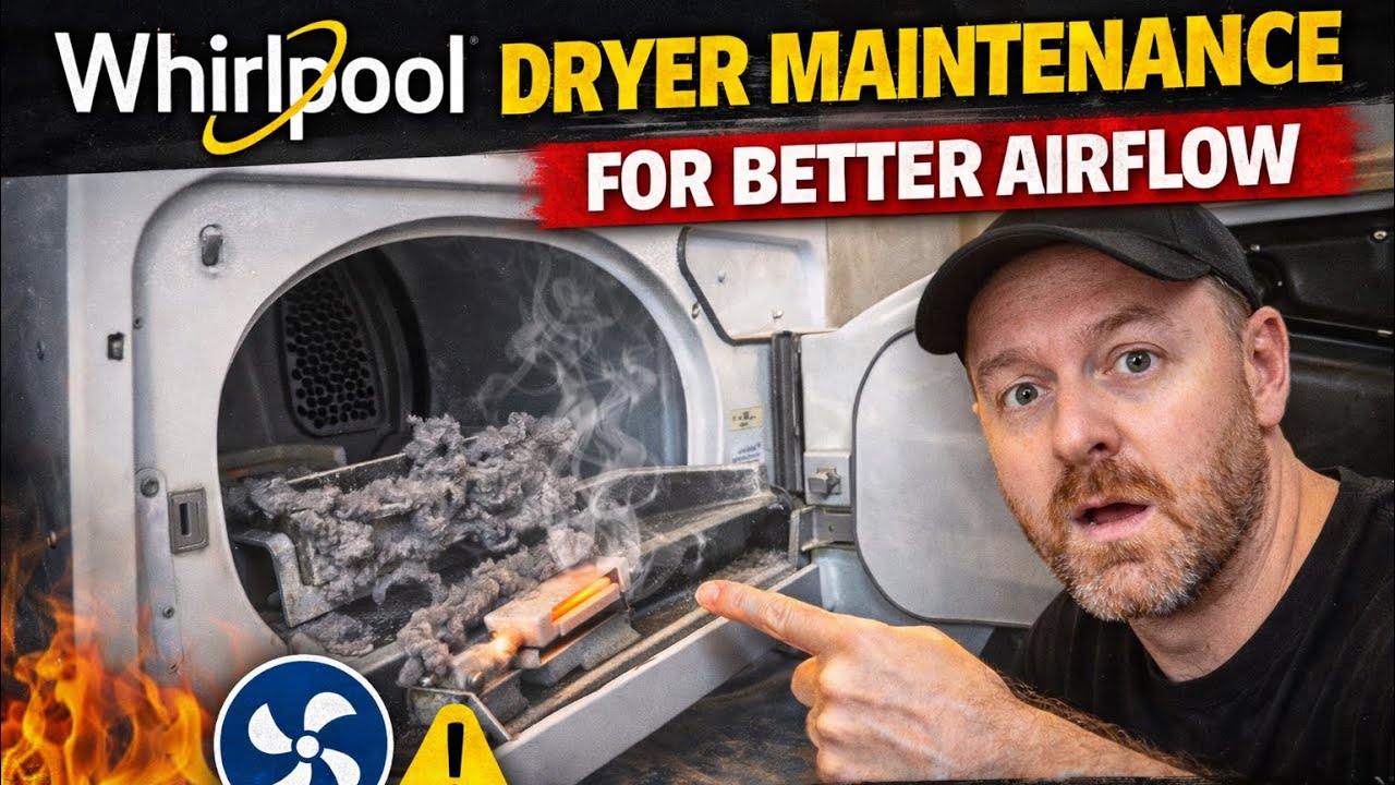 Whirlpool Dryer Maintenance: Improve Airflow & Prevent Overheating #dryerrepair #appliancerepair 