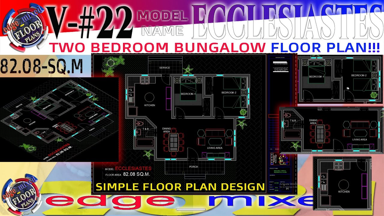 ECCLESIASTES - Two Bedrooms Simple Floorplan-Small Houseplan