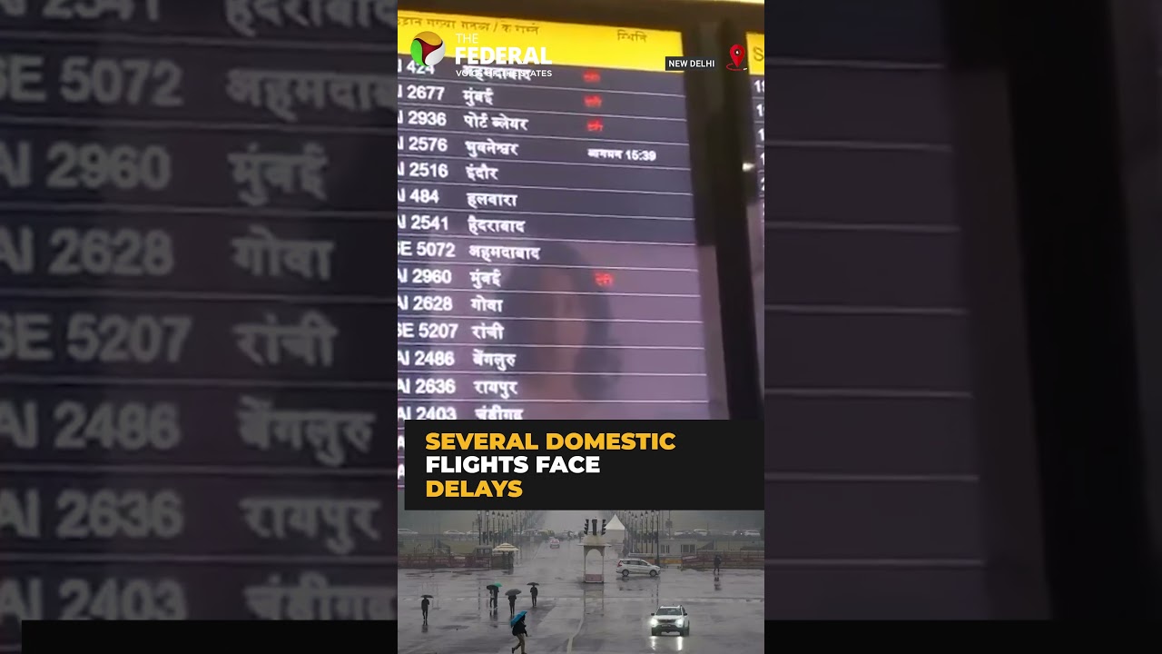 Delhi rains: Heavy rain delays flights arriving in Delhi | #shorts