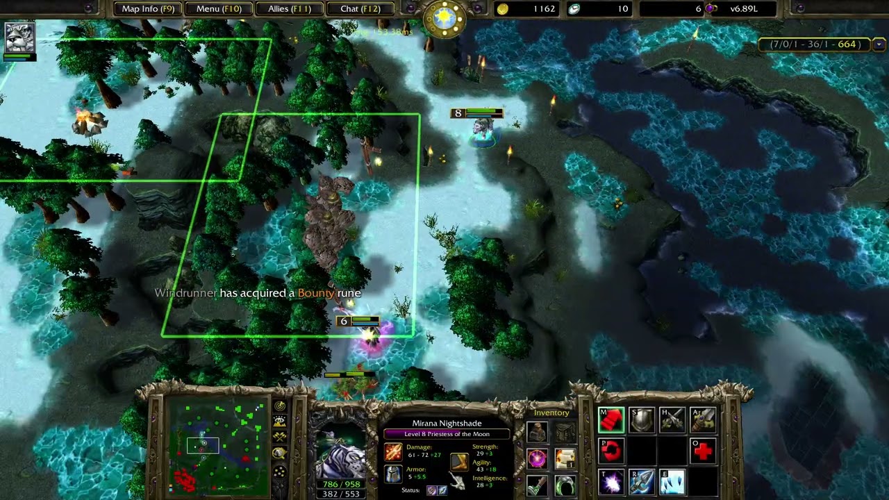 Dota Allstars Warcraft 3 | MIRANA RAMPAGE 20+ KILLS