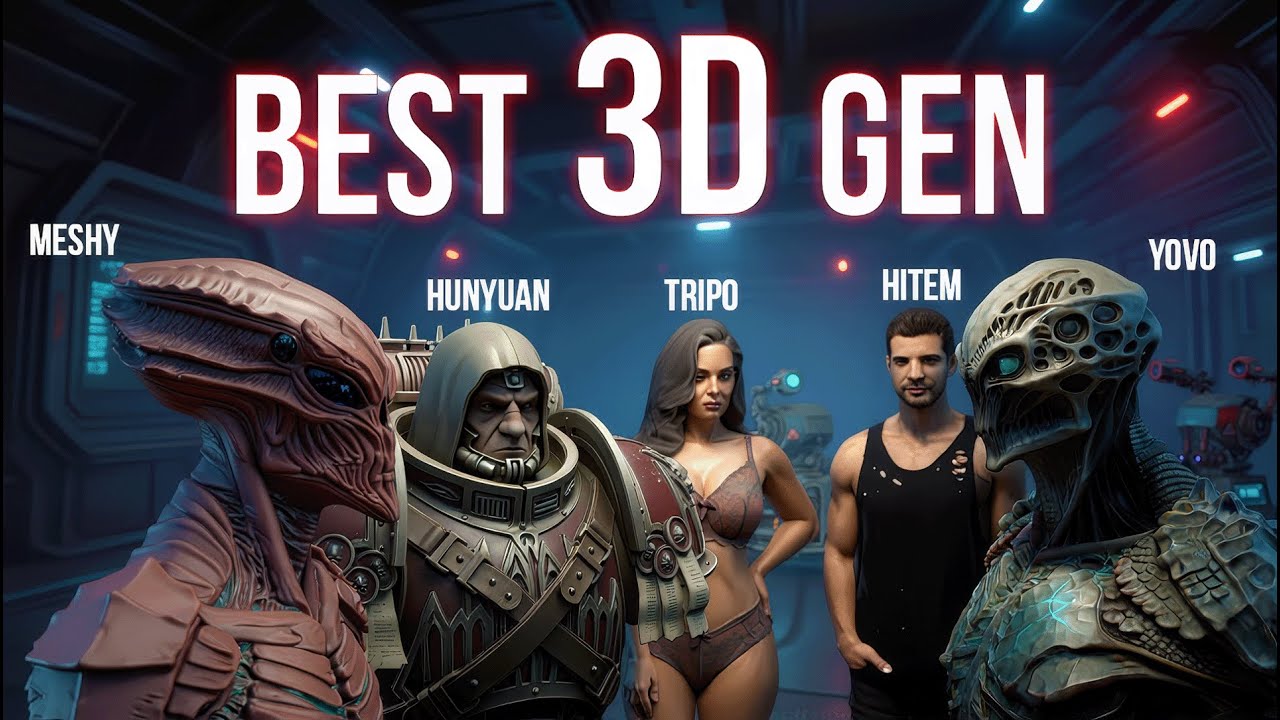 Какой 3D генератор самый лучший? Тест: Tripo3D Hunyuan3D 3.0 Yovo3D, Meshy3D Hitem3D #3d #blender