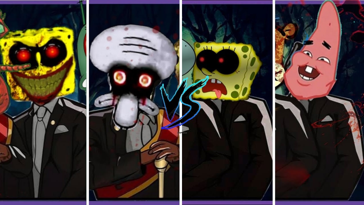 SpongeBob SquarePants vs Squidward Tentacles vs Patrick Star vs Mr crabs Tiles hop